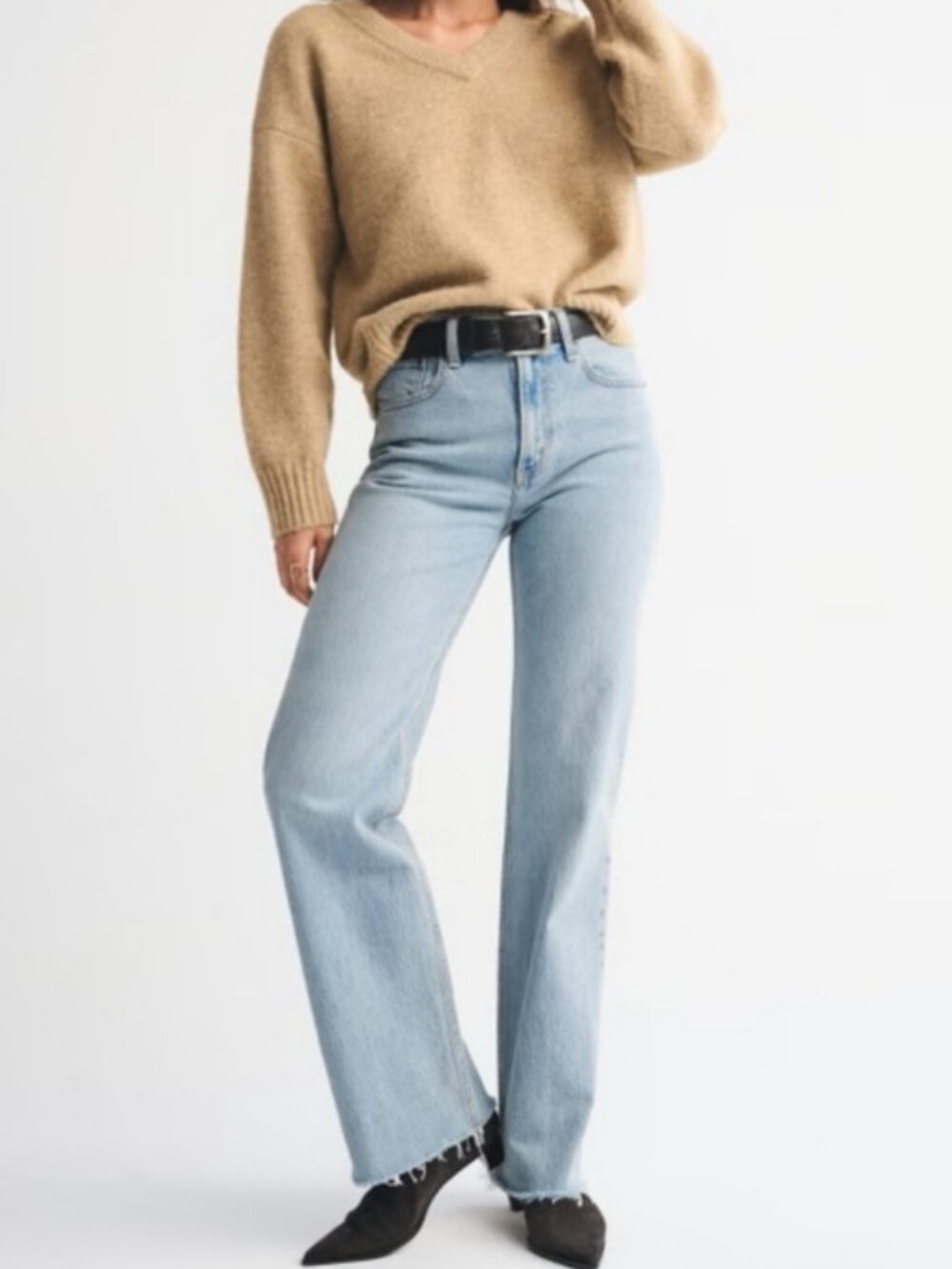 Abercrombie & Fitch Curve Love 90s High Rise Relaxed Jeans Light Wash Sz 27